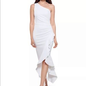 XSCAPE Ruffled One-Shoulder Gown